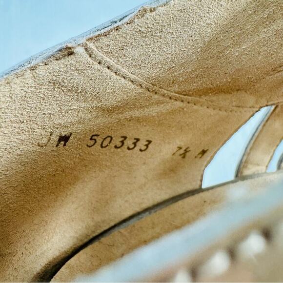 Stuart Weitzman patent leather tan cross cross strappy high heels size 7.5 - Picture 6 of 9